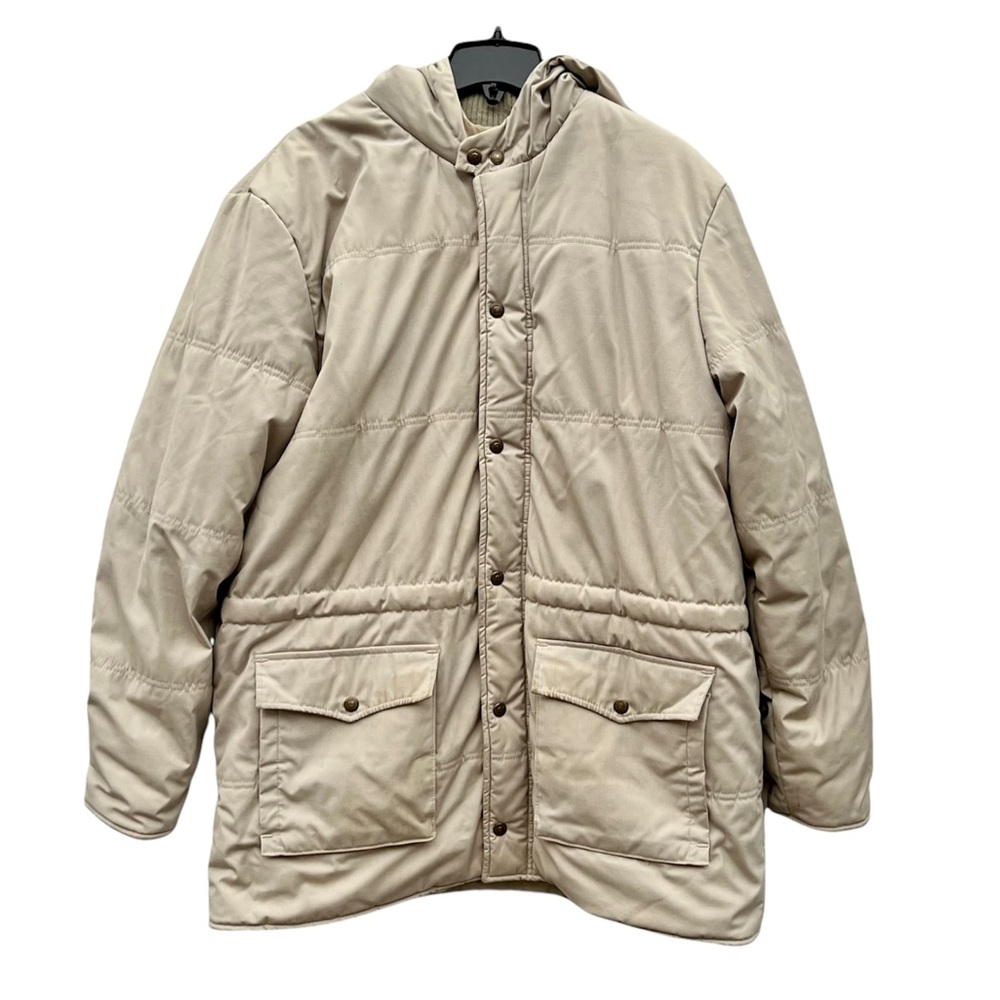 Levi Strauss Coat True VTG Insulated Hooded Full Zip Grey Heavy Winter Jacket L